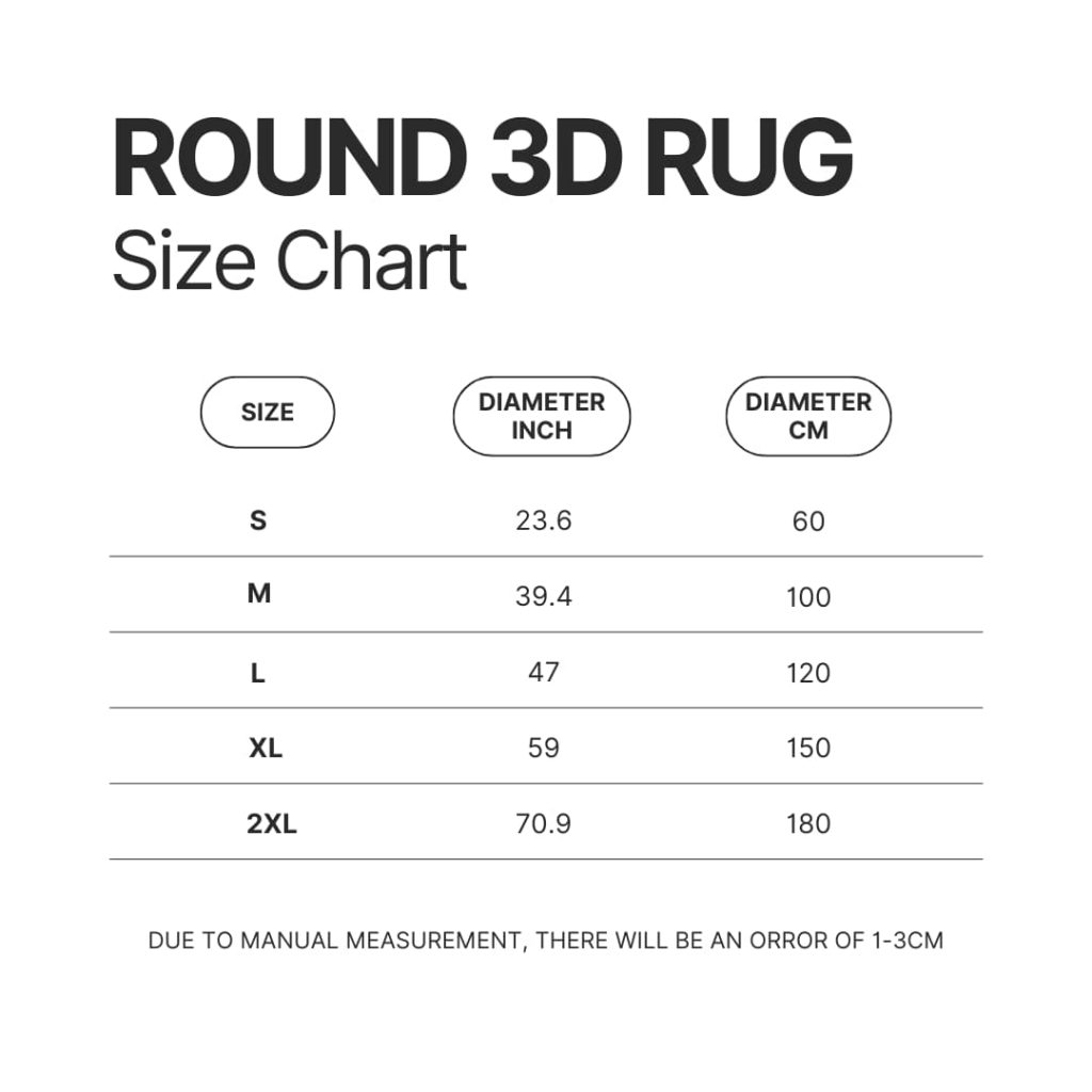 Roung Rug Size Chart - Spy x Family Store