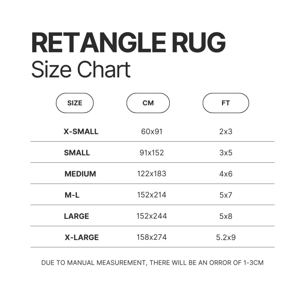Retangle Rug Size Chart - Spy x Family Store