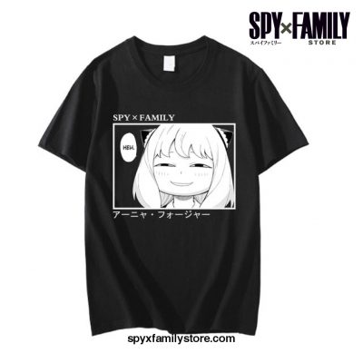 Harajuku Spy X Family Anya T-Shirt Black / L