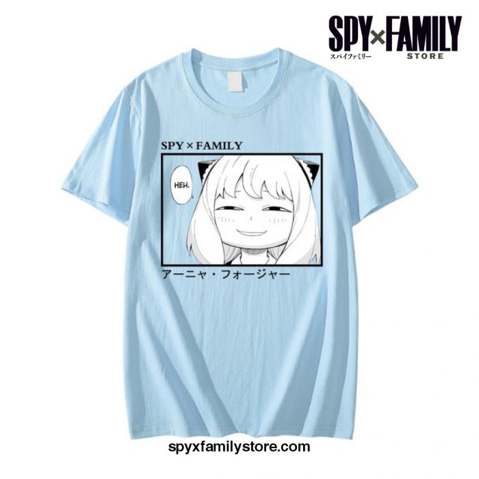 Harajuku Spy X Family Anya T-Shirt Sky Blue / L