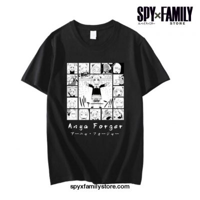 Harajuku Spy X Family Print T-Shirt Black / 4Xl