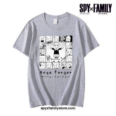 Harajuku Spy X Family Print T-Shirt Gray / 4Xl