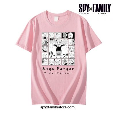 Harajuku Spy X Family Print T-Shirt Pink / 4Xl