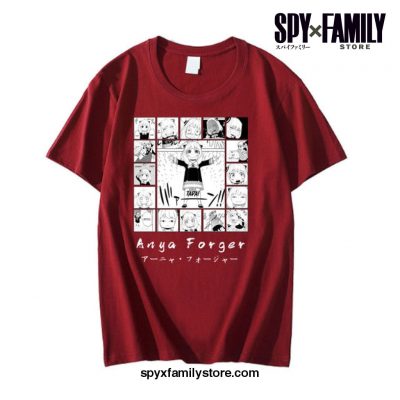 Harajuku Spy X Family Print T-Shirt Red / L