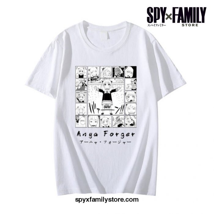 Harajuku Spy X Family Print T-Shirt White / L