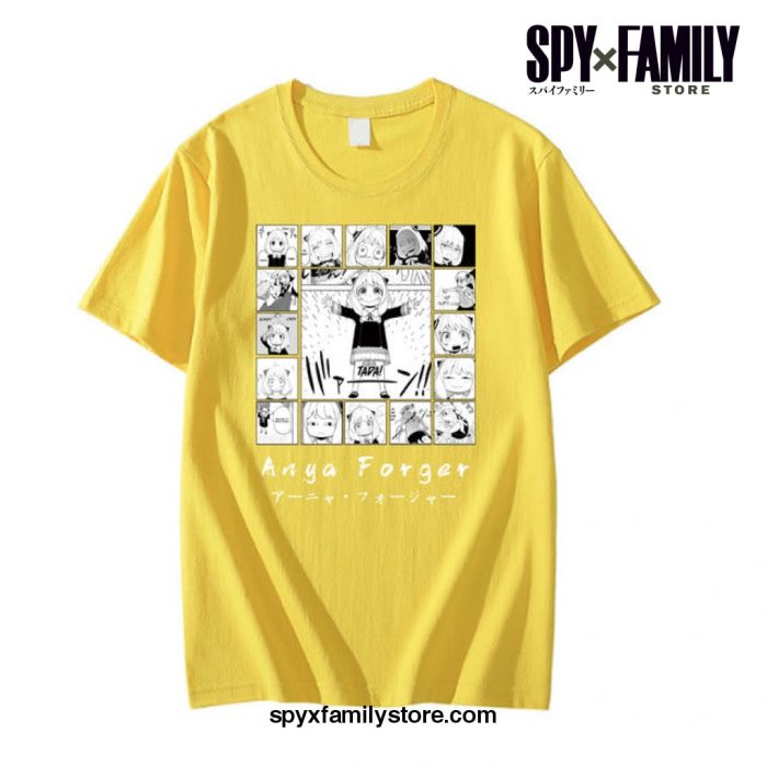 Harajuku Spy X Family Print T-Shirt Yellow / 4Xl