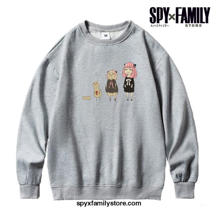 Spy X Family Anya Cute Peanut Hoodie Gray / S