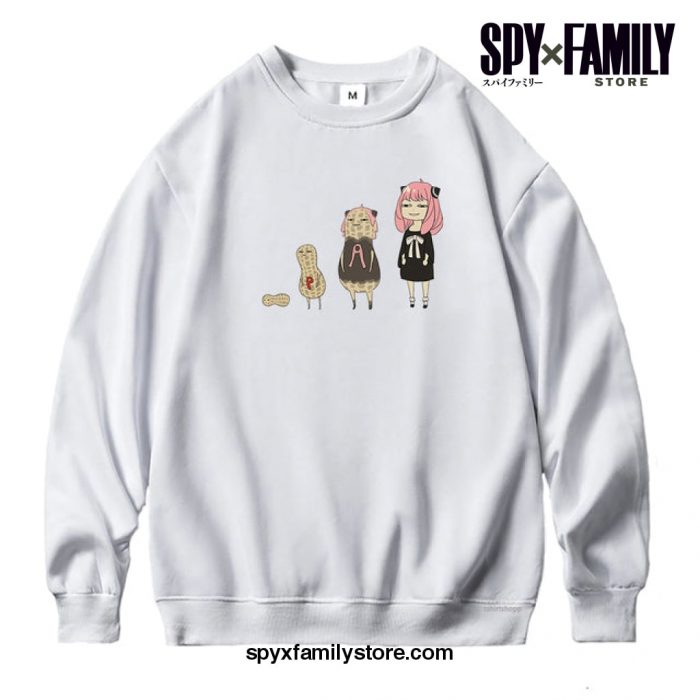 Spy X Family Anya Cute Peanut Hoodie White / S