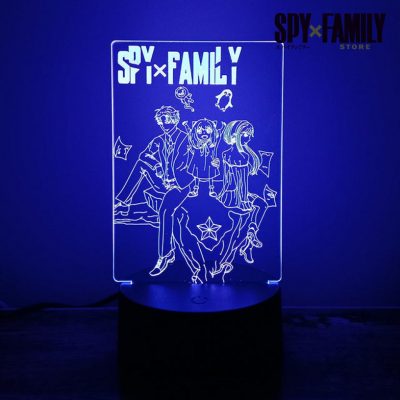 Spy X Family Anya Yor Loid 3D Led Lamp Blue / Crack Base 7Colours
