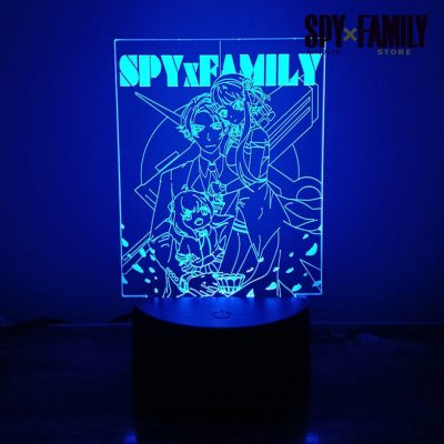 Spy X Family Anya Yor Loid 3D Led Lamp Navy Blue / Crack Base 16Colours
