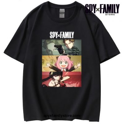 Spy X Family Short Sleeve Cotton T-Shirt Black / 4Xl