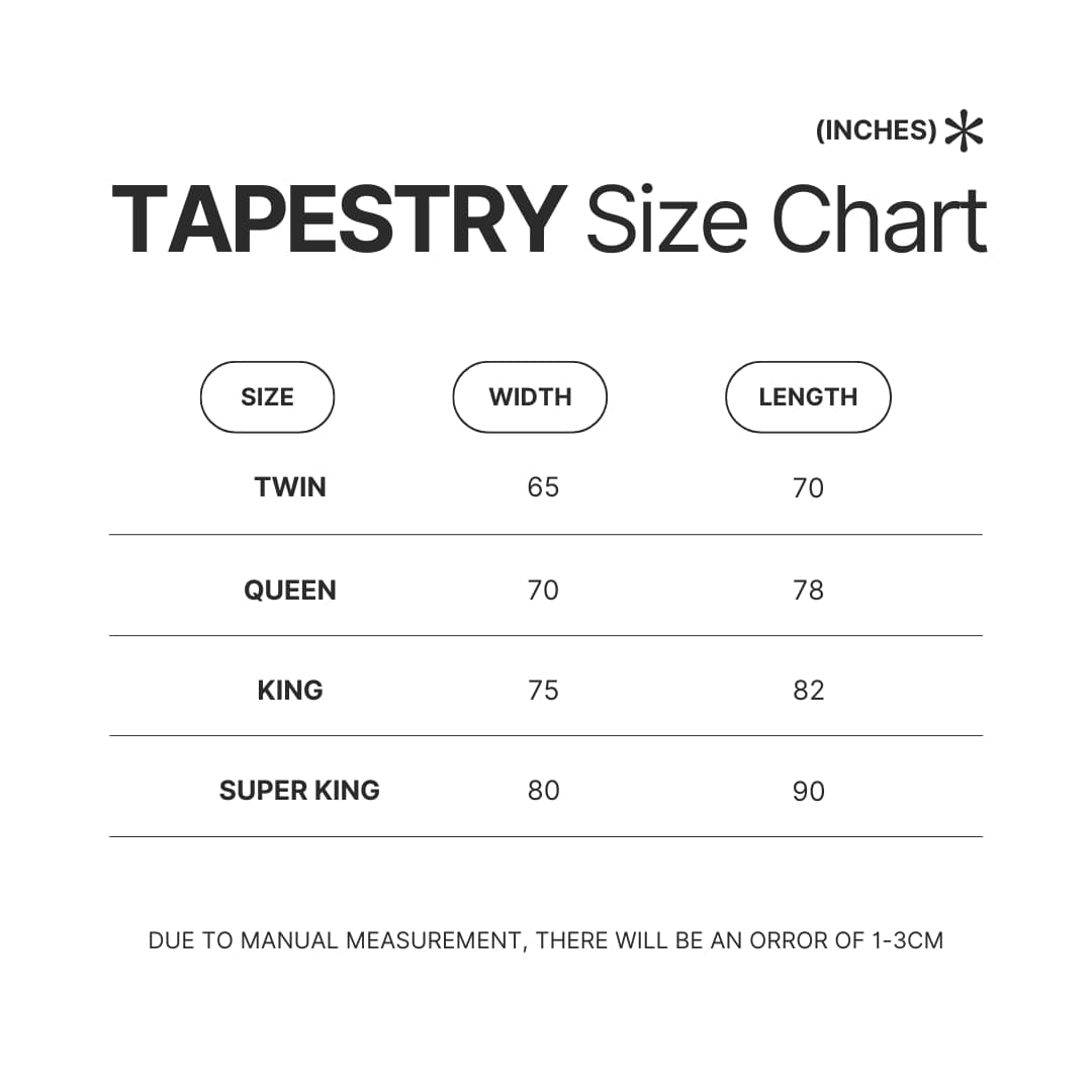 Tapestry Size Chart - Spy x Family Store